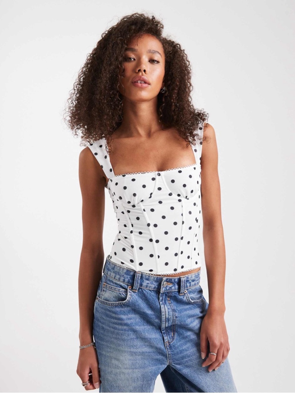 Edikted Marcella Wide Strap Mesh Corset